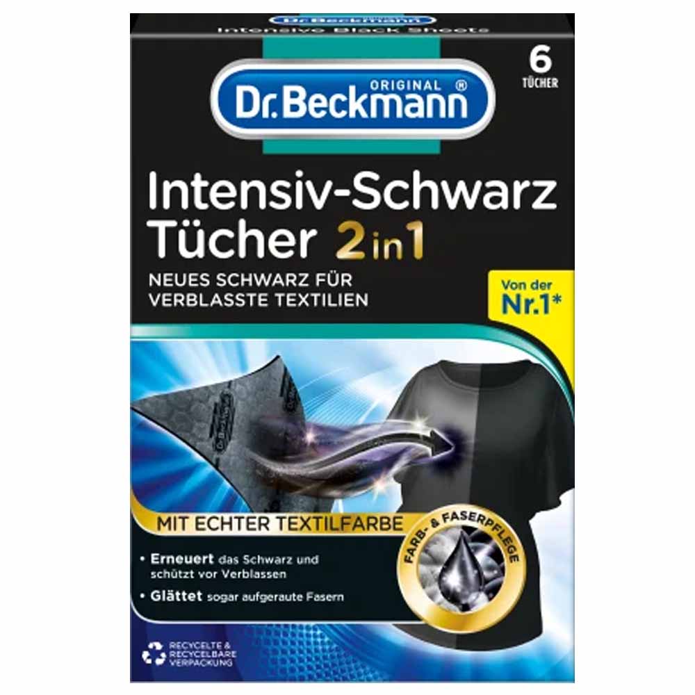 Dr Beckmann Color Cloths Intensive Black 2 in 1 Cleaning Cloths 6 pcs  